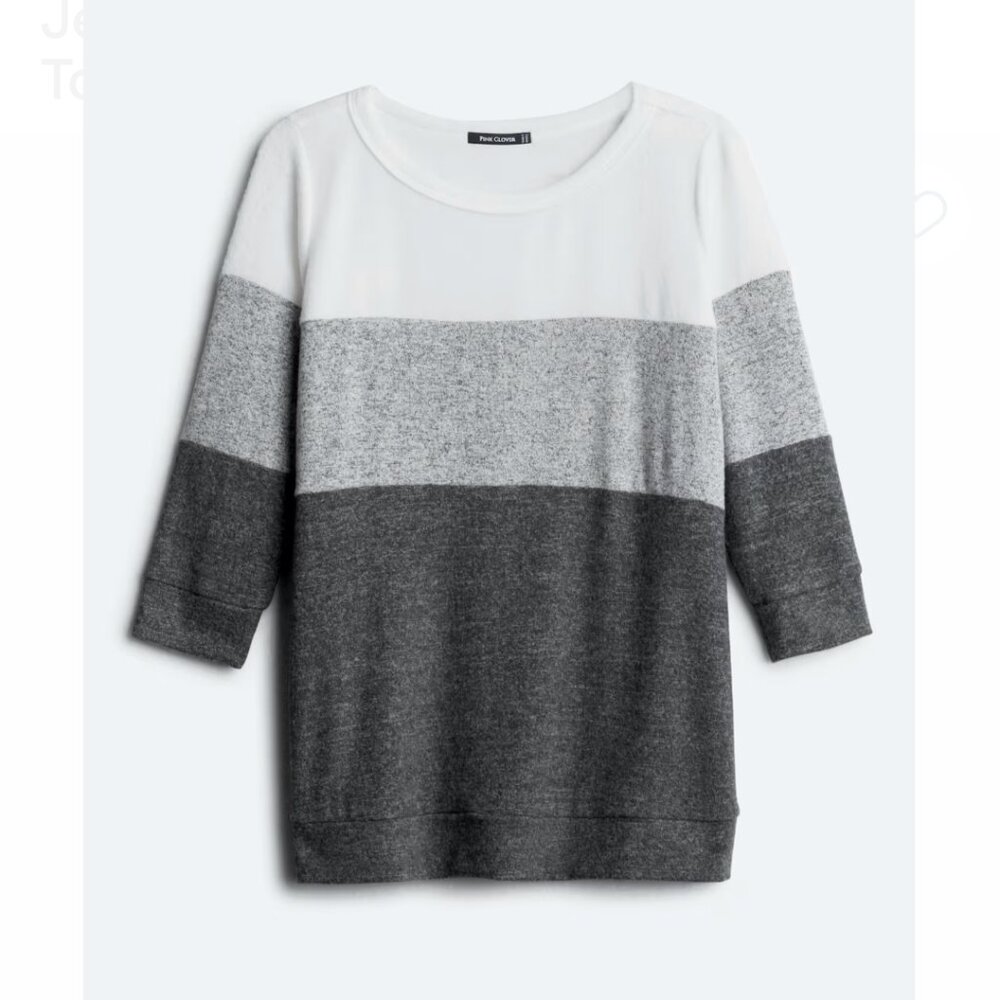 Jessica Colorblock Brushed Knit Top - size S